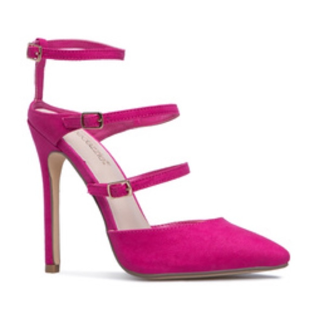 Shoedazzle Mirsa Pink Strappy Heels 11